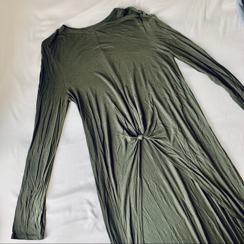 Zara olive green high low T-shirt dress